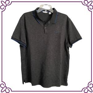 Calvin Klein Dark Charcoal Gray Marl Polo Shirt Medium Large